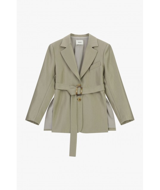 Dixie Shirt Jacket With Belt And Side Slit