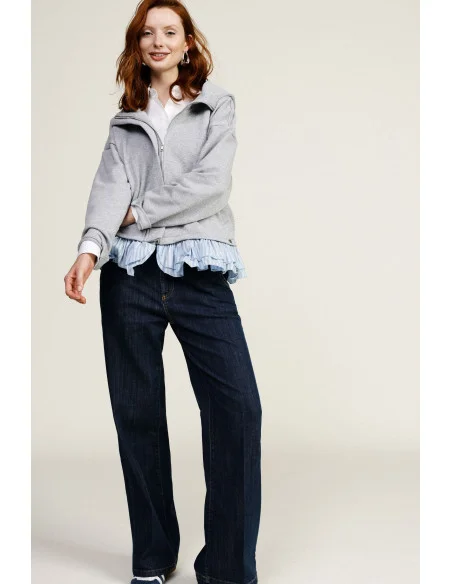 Pantalon large à coutures frontales Dixie