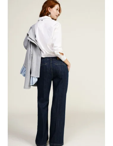 Pantalon large à coutures frontales Dixie