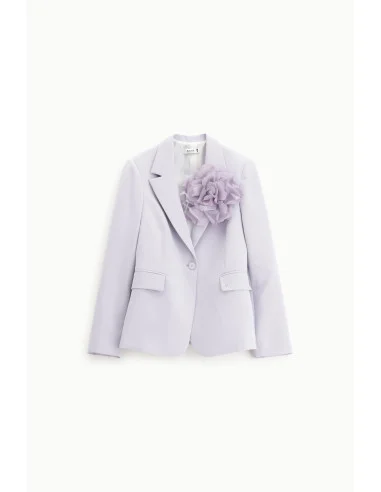 Blazer à simple boutonnage avec grande fleur décorative S'il vous plaît