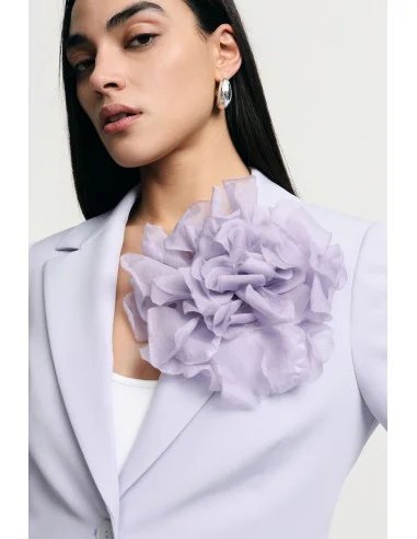 Blazer à simple boutonnage avec grande fleur décorative S'il vous plaît