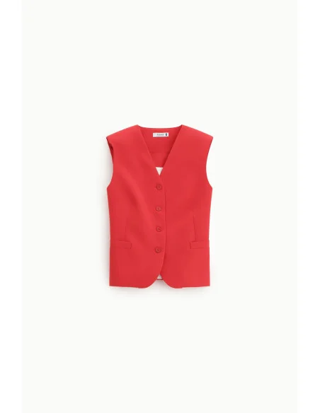 V-neck waistcoat with welt pockets Please
