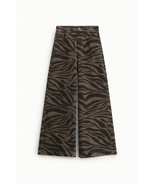 Pantaloni Palazzo Stampa Fantasia A Vita Alta Please