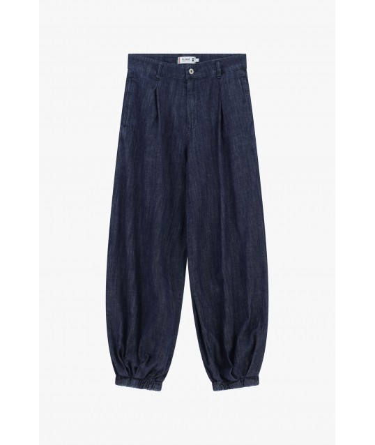 Jeans Scuri Baloon Fit Con Fondo Elastico Please