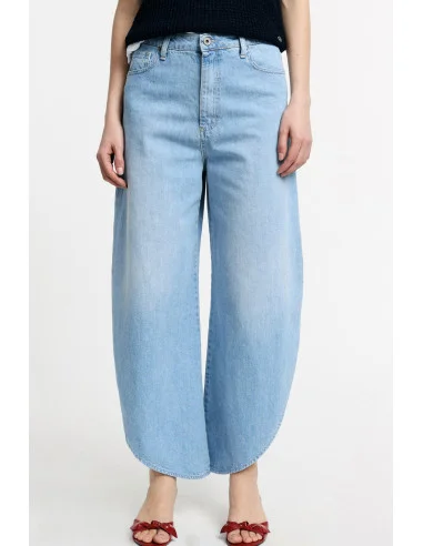 Wide Leg Rounded Jeans With Side Slits Please