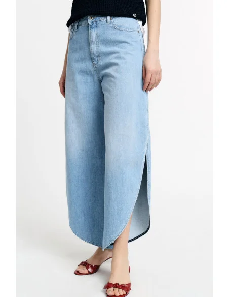 Jeans A Gamba Ampia Stondata Con Spacchi Laterali Please