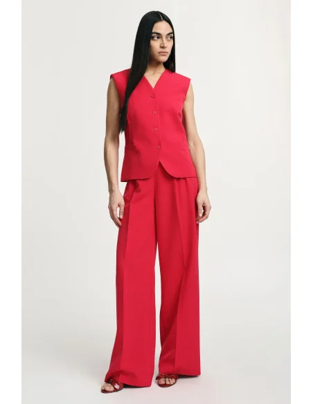 Pantaloni Palazzo Vita Alta Con Pieghe Please