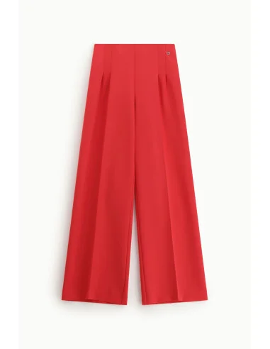 Pantaloni Palazzo Vita Alta Con Pieghe Please