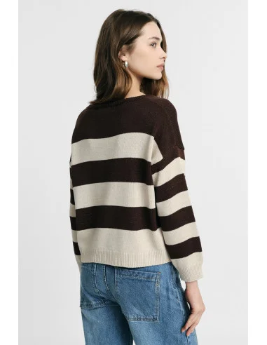 Maglione Girocollo A Righe Con Maniche Lunghe Please