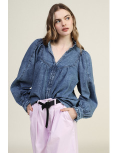Camicia Ampia Con Scollo A V E Maniche Lunghe Dixie