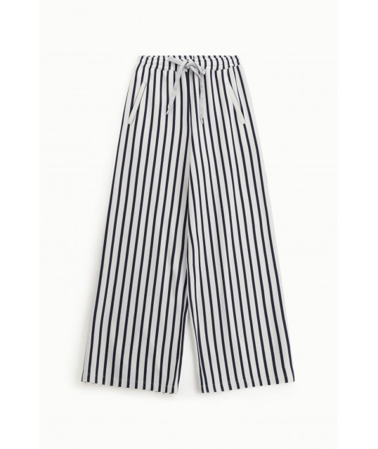 Pantalon taille haute rayé avec cordon de serrage Dixie