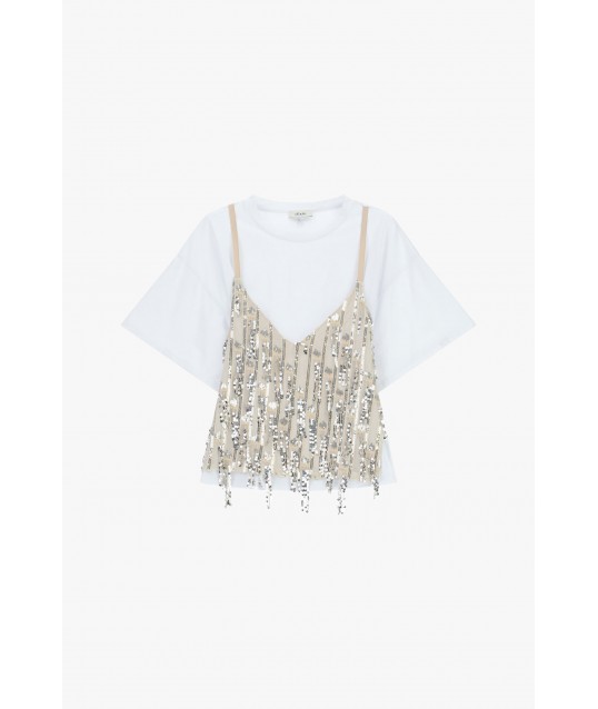 Top With T-Shirt And Layered Decorative Details Dixie