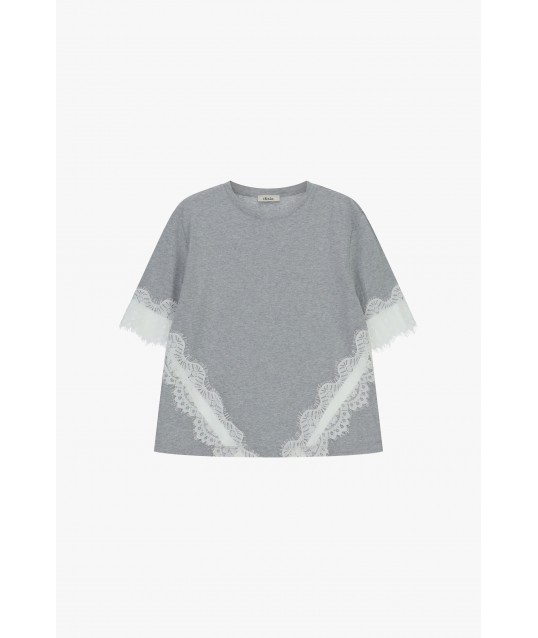 Dixie Lace Insert Short-Sleeved T-Shirt