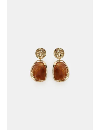 Boucles d’oreilles pendantes avec pierre effet marbre Dixie