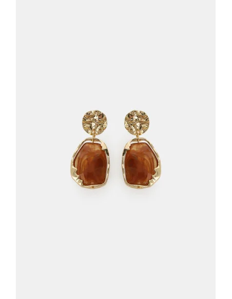 Drop Earrings with Marble-Effect Stone Dixie