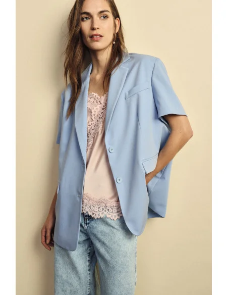 Dixie Short-Sleeved Blazer With Welt Pockets