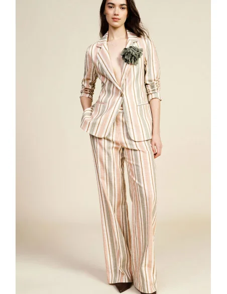 Dixie High Waist Striped Palace Trousers