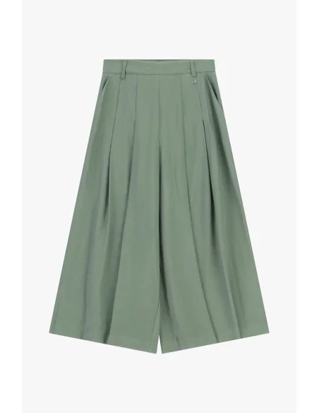 Pantaloni Palazzo Cropped Con Pieghe Frontali Dixie