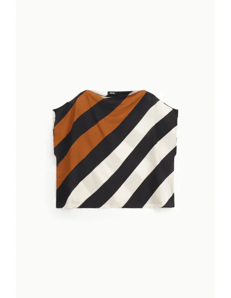 Camicia Con Motivo A Righe Diagonali Dixie
