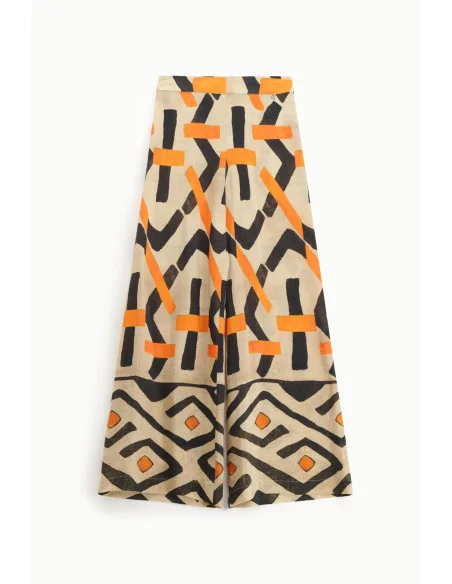 Wide-Leg Trousers with Graphic Pattern Dixie