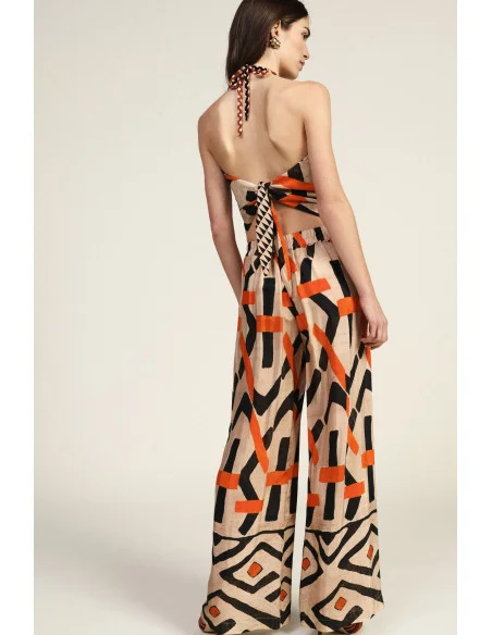 Wide-Leg Trousers with Graphic Pattern Dixie