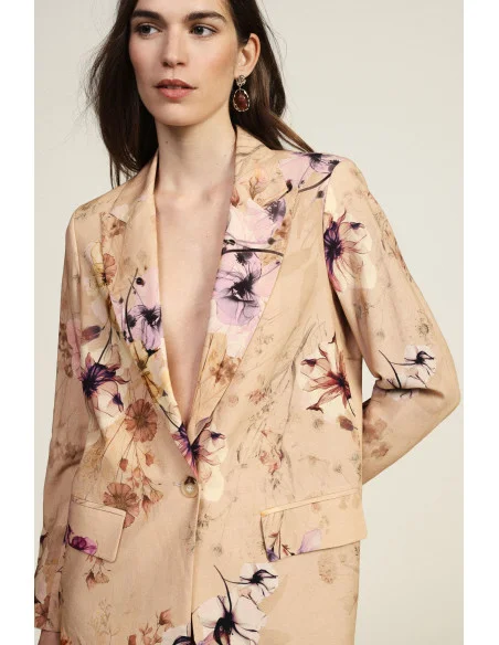 Floral Blazer with Front Pockets Dixie