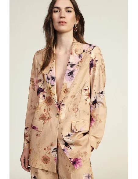 Blazer fleuri avec poches frontales Dixie