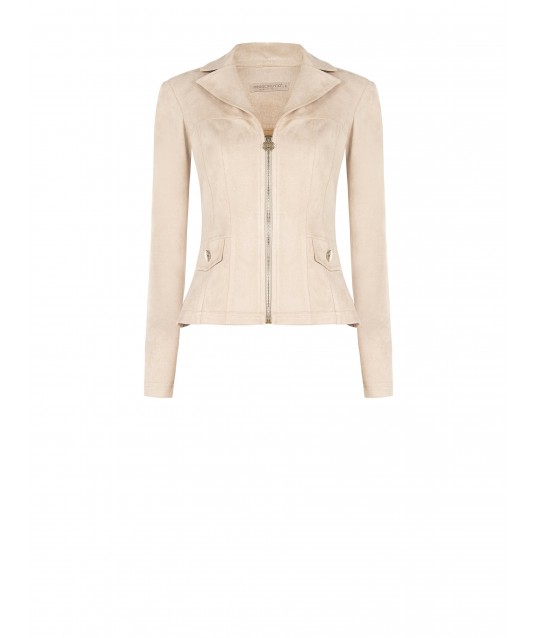 Rinascimento - Veste en fausse peau de daim avec logo et fermeture éclair