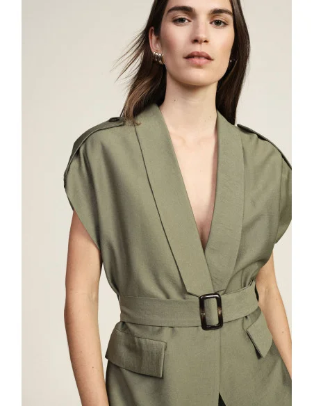 Gilet Con Cintura E Tasche Dixie