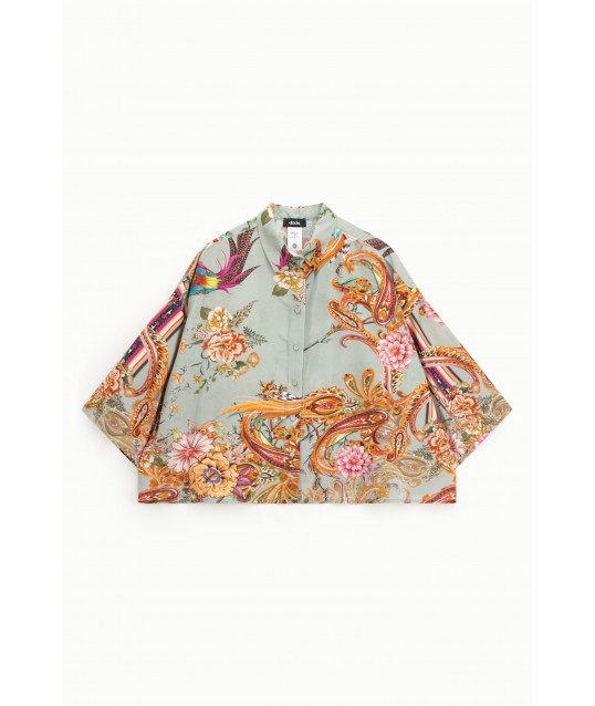 Shirt With Floral Print And Wide Dixie Fit