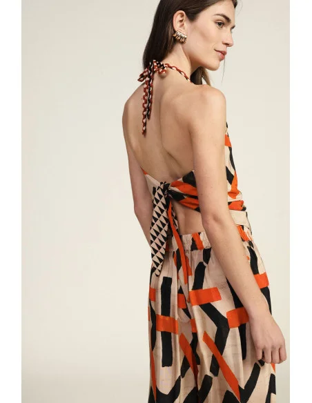 Top Con Scollo Allacciato E Motivo Geometrico Dixie