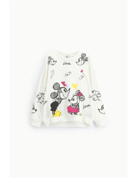 Sweatshirt Crew-neck Cartoon Print Coloured Details Dixie