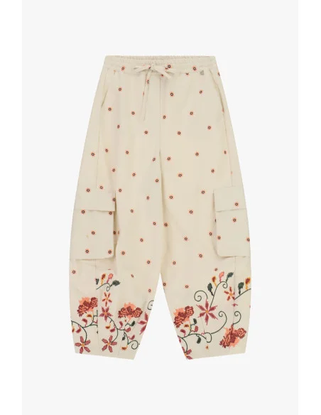 Trousers Jogging Con Tasconi E Ricami Floreali Dixie