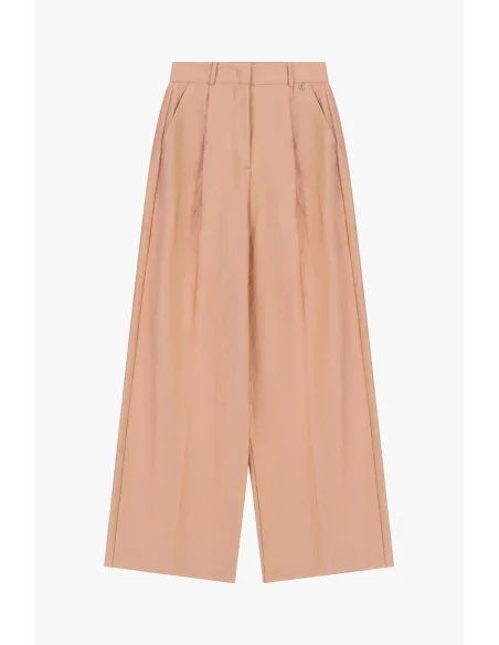 Pantaloni Palazzo A Vita Alta Con Pinces Frontali Dixie