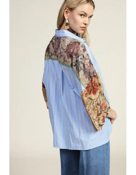 Blouse with Knot and Patchwork Dixie