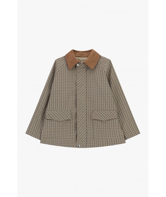 Shirt Jacket With Check Pattern And Front Pockets Dixie