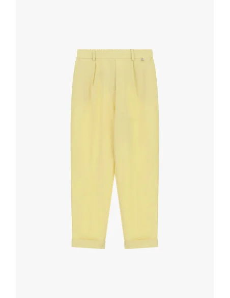 Pantalon tailleur taille haute à pinces et revers Dixie