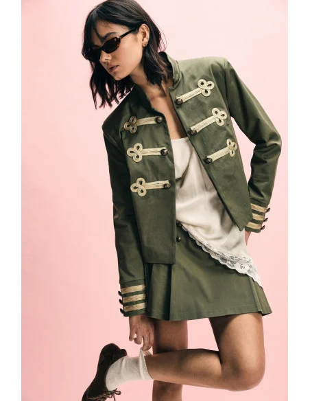 Short Shirt Jacket With Decorative Toggles Please