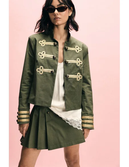 Short Shirt Jacket With Decorative Toggles Please