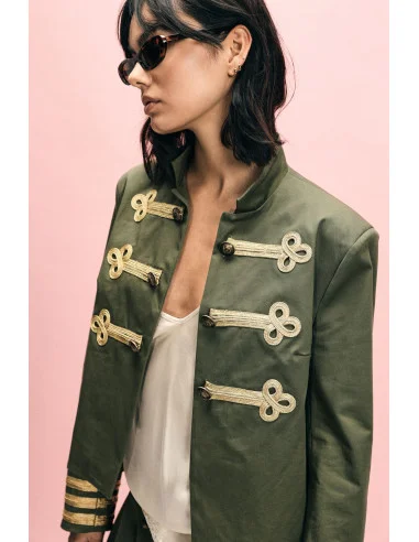 Short Shirt Jacket With Decorative Toggles Please