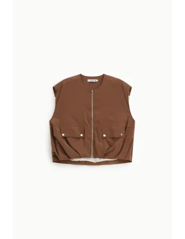 Gilet court avec fermeture éclair et poches frontales Please