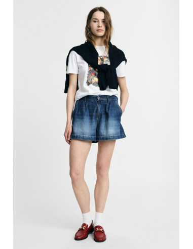 Short regular fit avec pinces et poches frontales Please