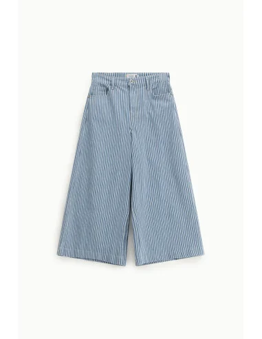 Cropped Wide-Leg Striped Jeans Please