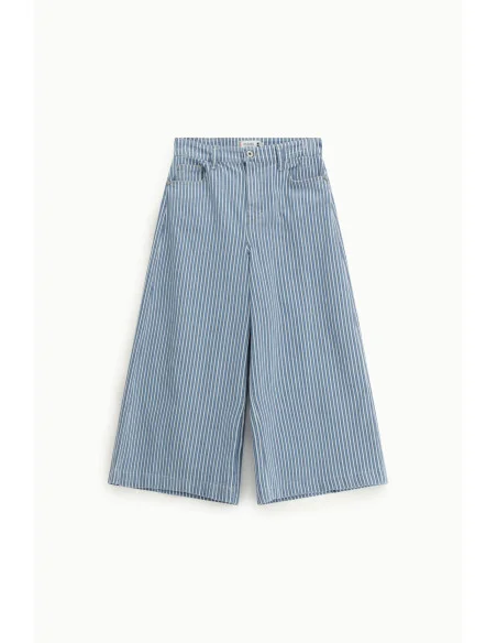 Cropped Wide-Leg Striped Jeans Please