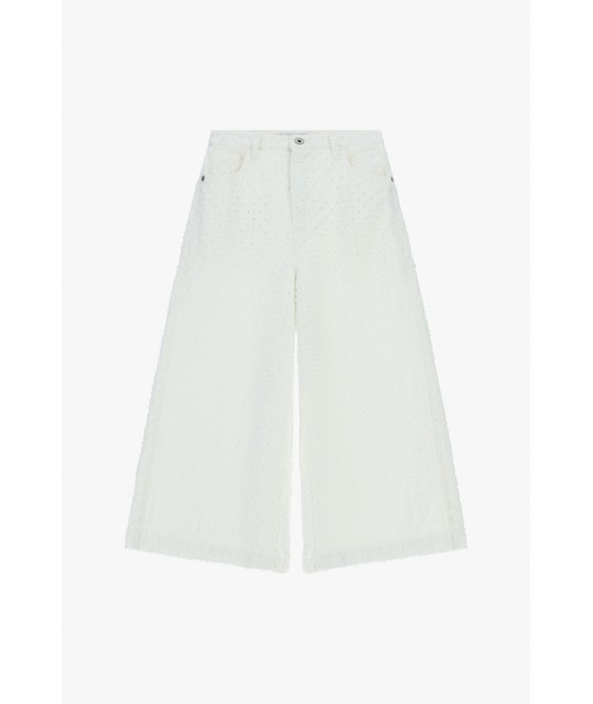 Pantaloni Palazzo Cropped Con Motivo A Rilievo Please