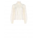 Wide Lace Blouse With Maxi Sleeves And High Neck Rinascimento