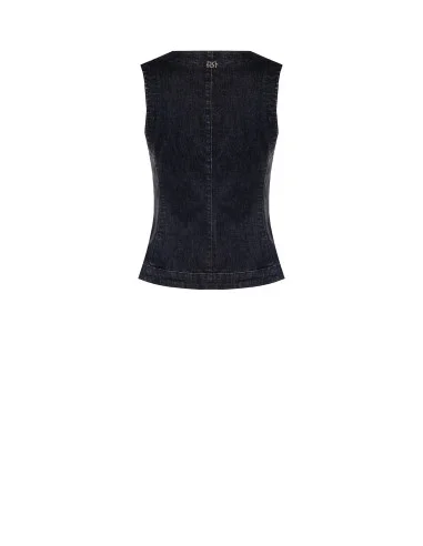 Gilet Lungo E Sfiancato In Denim Elasticizzato Rinascimento
