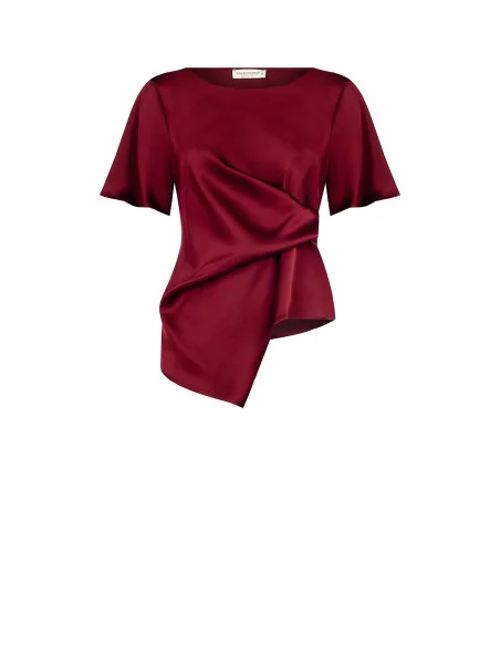 Rinascimento One-Side Curled Satin Blouse