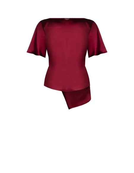 Rinascimento One-Side Curled Satin Blouse