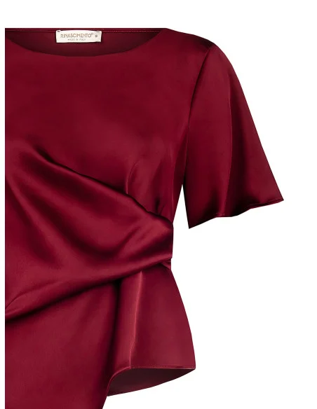 Rinascimento One-Side Curled Satin Blouse